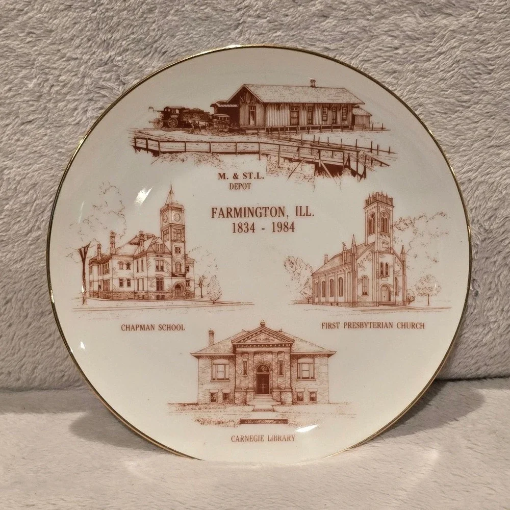 Farmington Illinois 1834-1984 Centennial Commemorative Plate Limited Edition